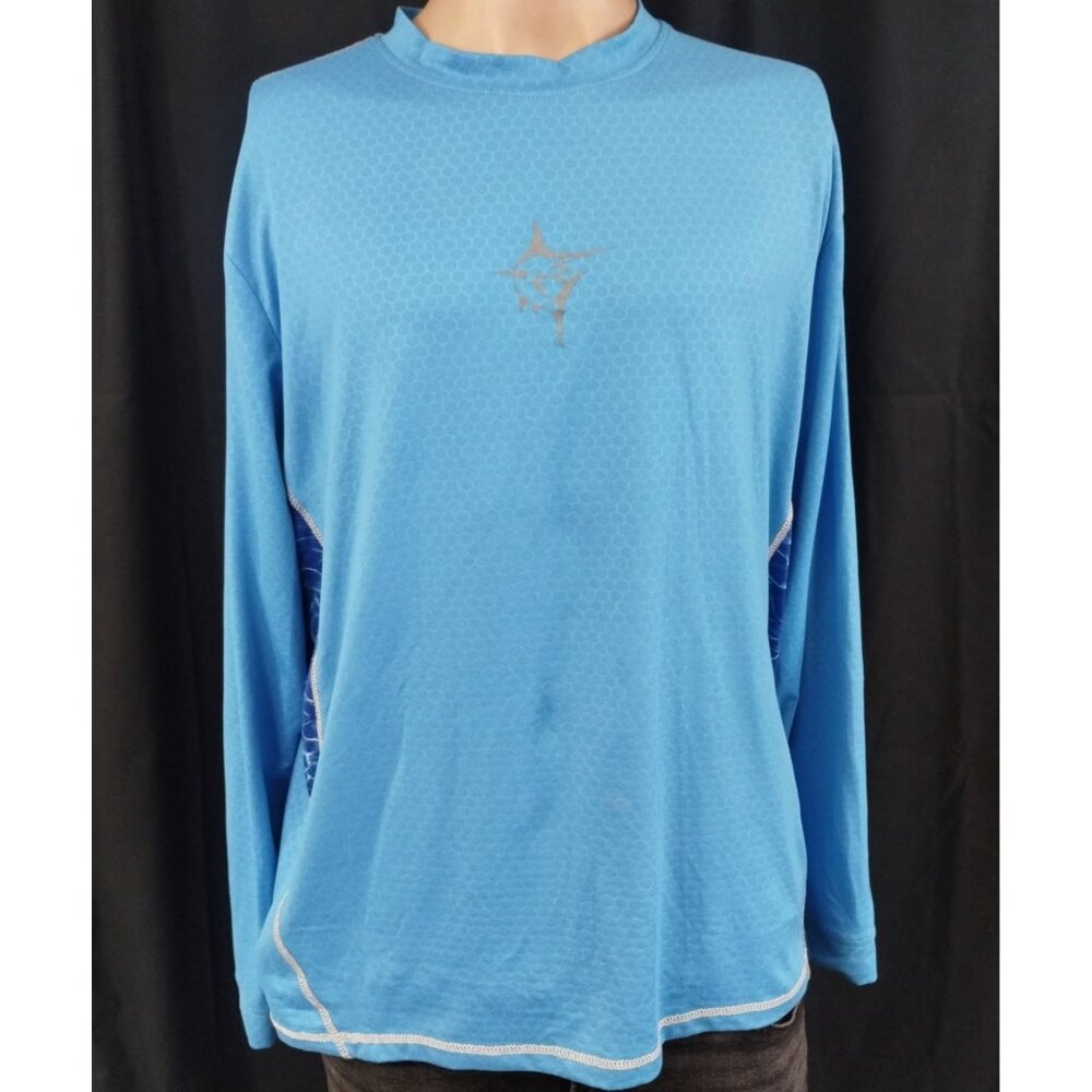 White Water Men's Blue Fishing Shirt/Long Sleeve SzL SKU3349